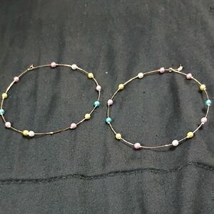 Elegant Multicolor Beaded Hoop Earrings